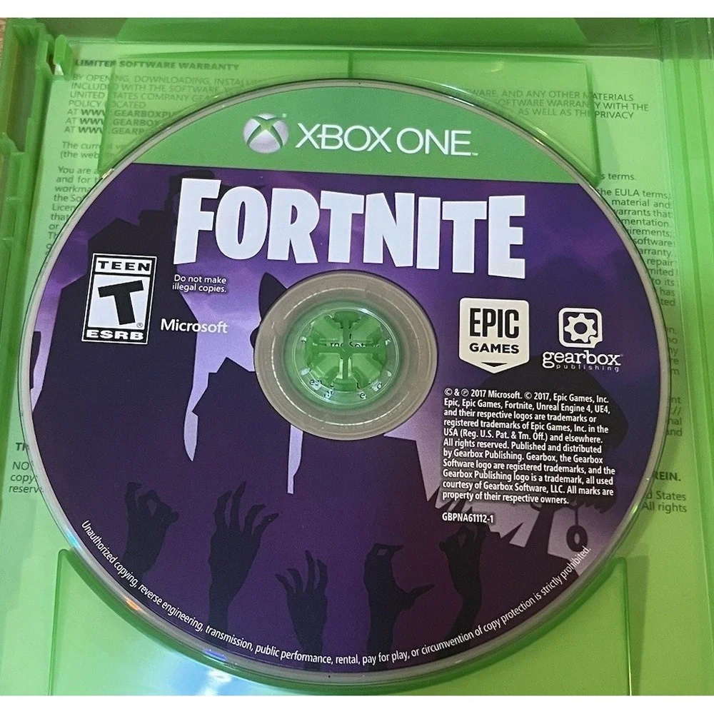 Fortnite Xbox One 2017 Original Physical Copy Purple Disc Case Artwork No Codes